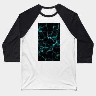 Neon Cyan Marble Pattern Baseball T-Shirt